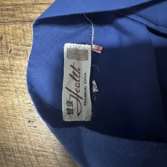 Vintage Blue Satin Dragon Embroidered Robe — Size 12 (Fits S-M) - Picture 3 of 6